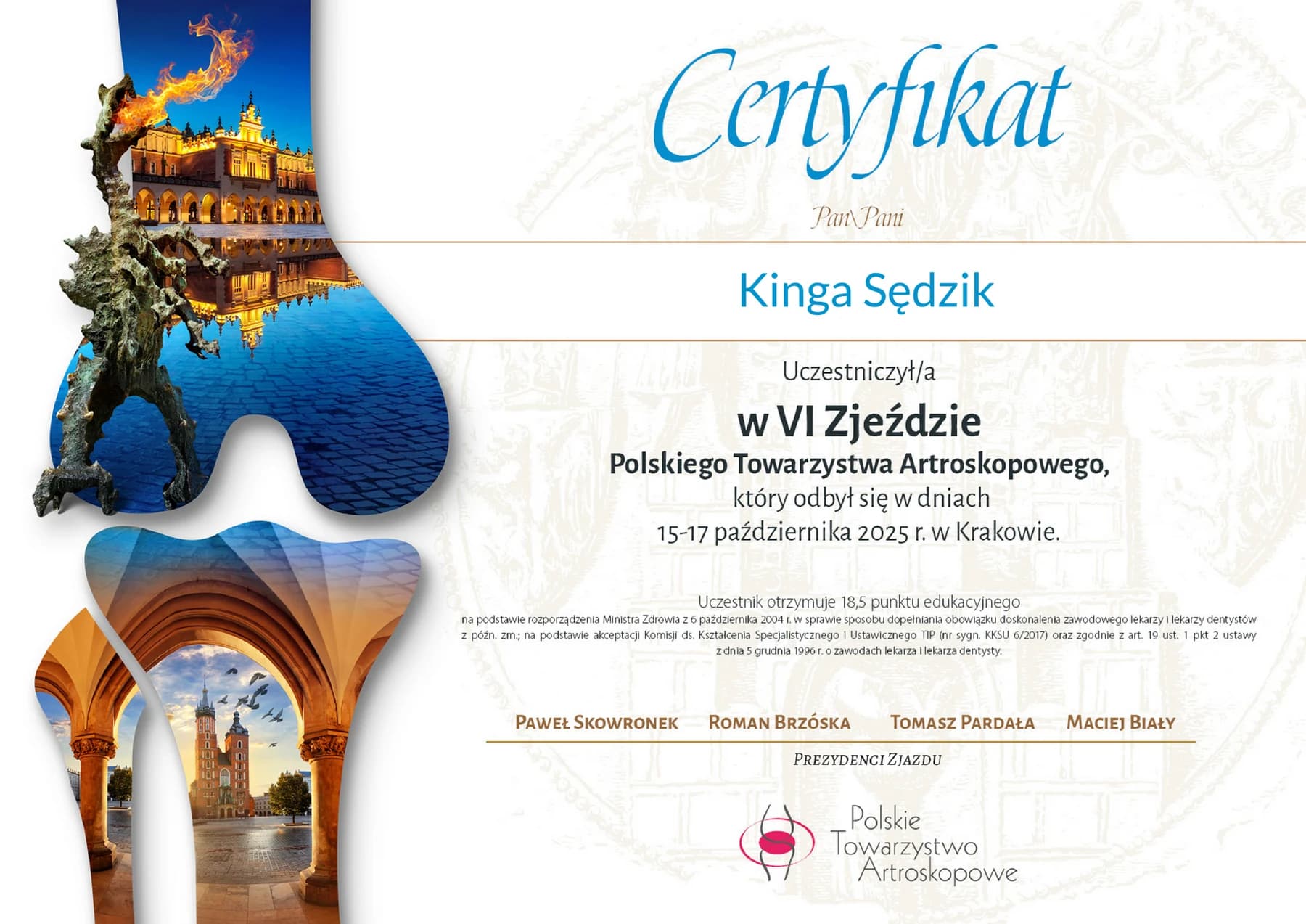 Certyfikat ukończenia kursu 7
